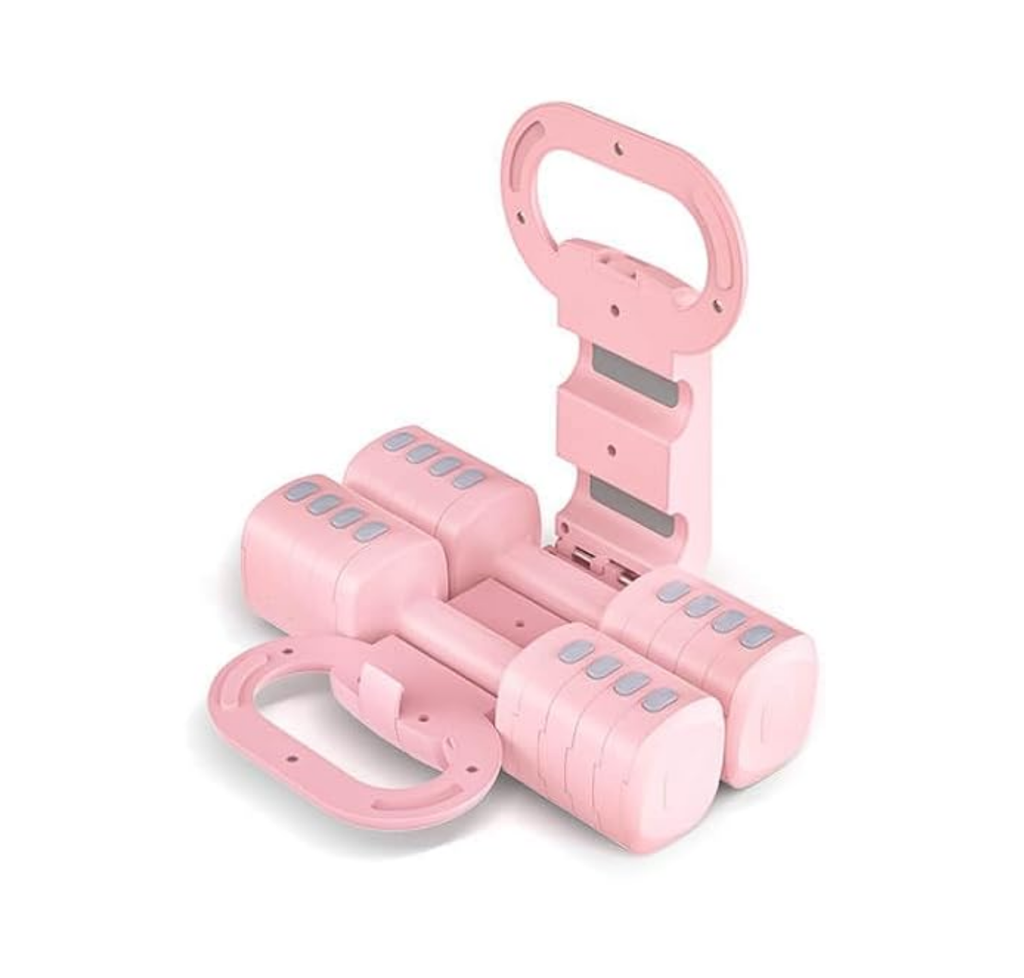 Adjustable Dumbbell Set – Pink Edition